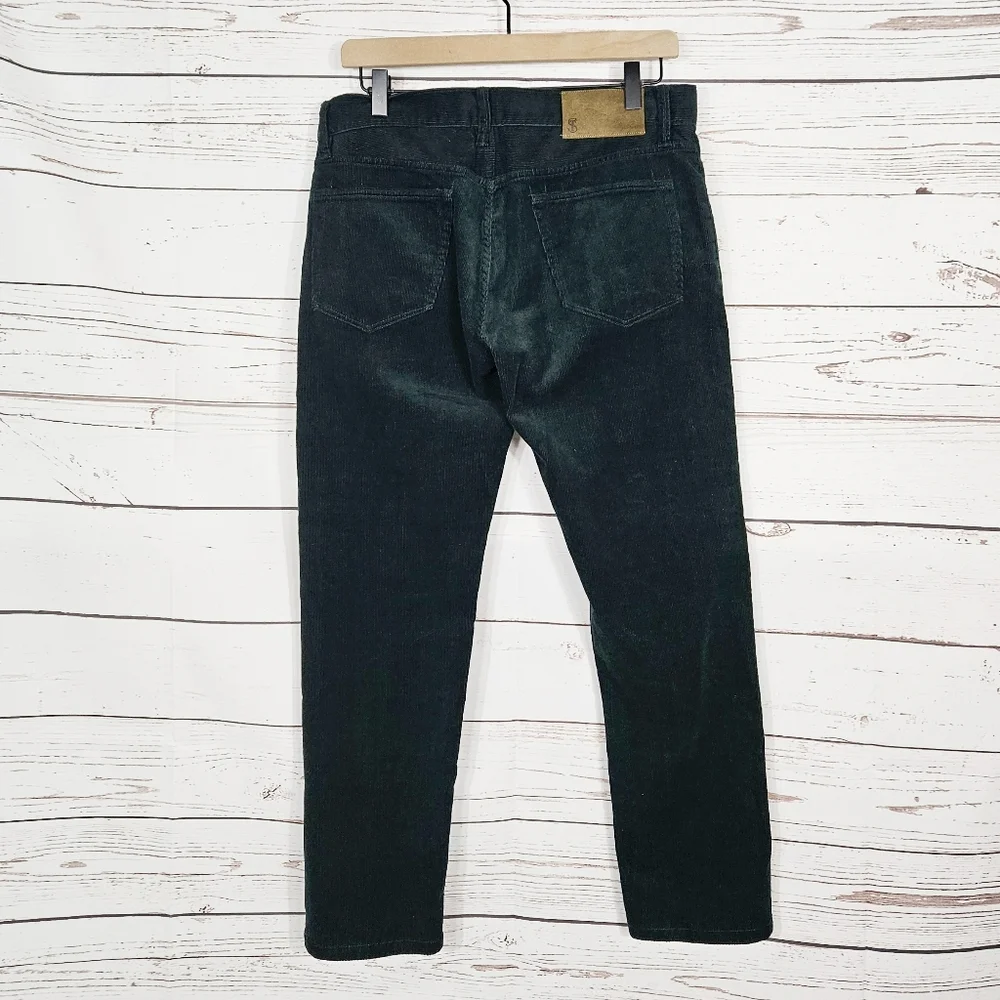 Todd Snyder | Slim 5 Pocket Dark Green Corduory Pant 30x32